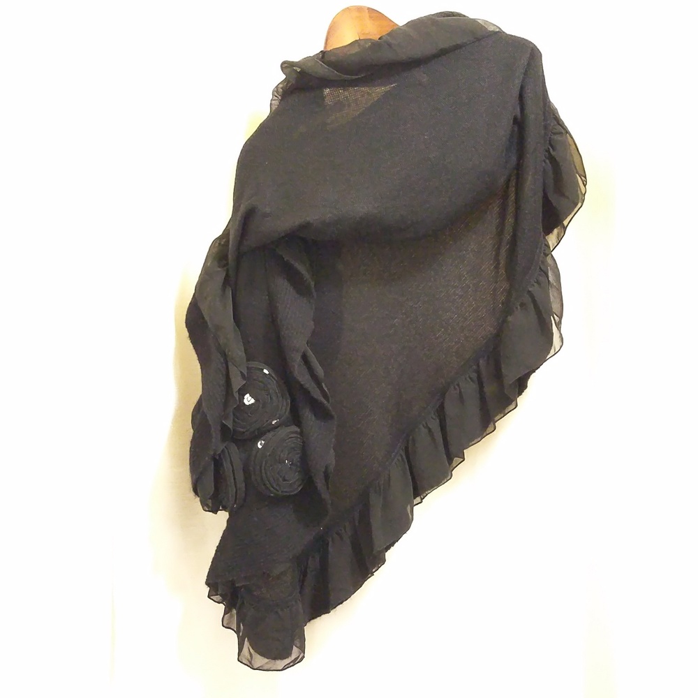 Black Sweater & Chiffon Wrap - OSFM